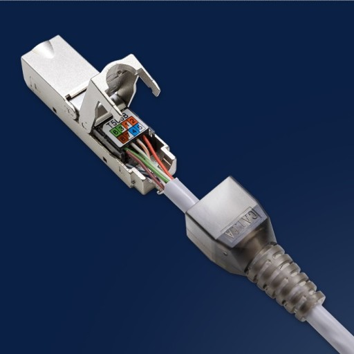 Qoltec zástrčka STP RJ45 bez použitia náradia | CAT6A | JACK PIN | T568B | T568A
