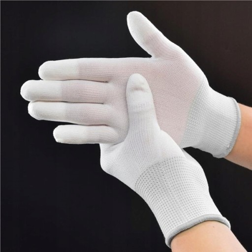 12 PÁR pracovných rukavíc potiahnutých bielym polyuretánom, veľkosť 10-XL