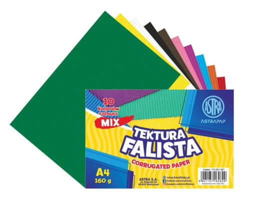 Sada z vlnitej lepenky A4 10 mix farieb - Astra