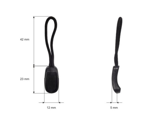 Vešiak na zips úchyt na zips visačka ČIERNA 10 ks.