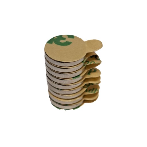 Neodymový magnet 12x2 mm s 3M lepiacou páskou 10 ks