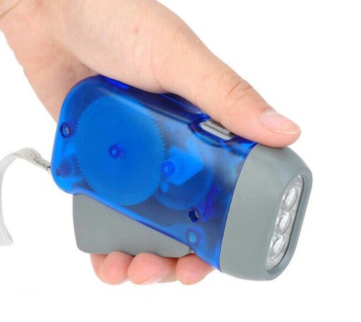 DYNAMO LED 3xLED VRECKÁ TURISTICKÁ KINETICKÁ LAMPA