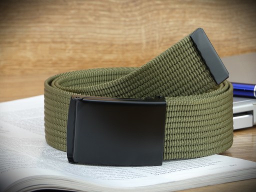 Dámsky a pánsky KHAKI WEBBING opasok, krátky, 115 cm