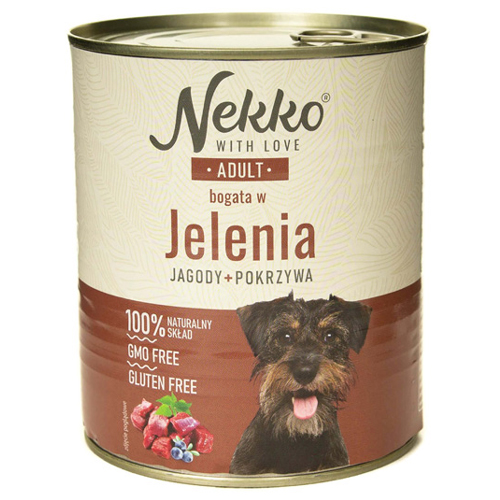 NEKKO DOSPELÉ VLHČENÉ KRMIVO PRE PSA KONZERVA JELEN 800g