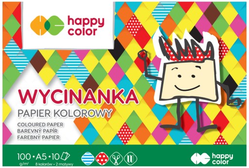 FAREBNÝ PAPIER HAPPY FAREBNÝ VYSTRIHOVACÍ BLOK A5/10k