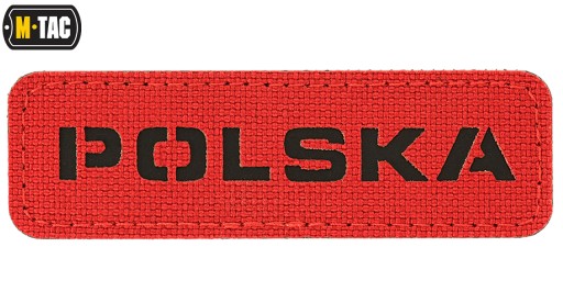 NÁŠIVA ZNAK POĽSKA LASEROVÝ REZANÝ VELCRO M-Tac 25x80 ČERVENÁ ČIERNA