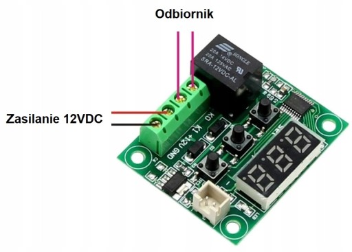 Termostat W1209 -50-110C 12V Červený