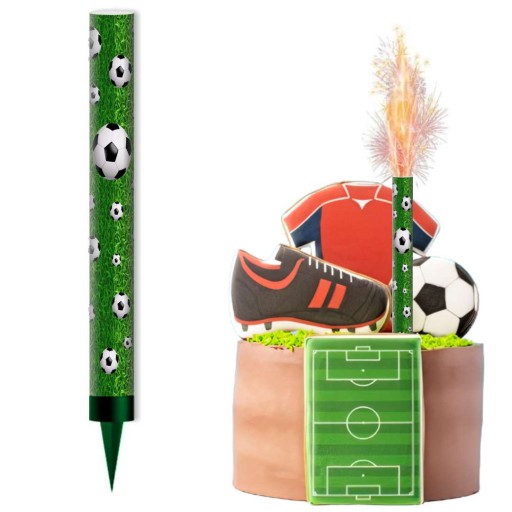 FONTÁNA na tortu NARODENINOVÁ futbalová svetlice FUTBAL futbalová 18 cm