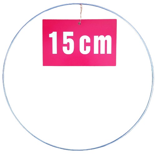 STRIEBORNÝ prsteň/ráfik na lapače snov a makramé, 15 cm