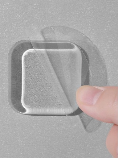 NÁRAZNÍK KĽÚČKY DVERÍ, SAMOLEPIACI NA STENY, TRANSPARENTNÝ, 4*4cm, 6ks