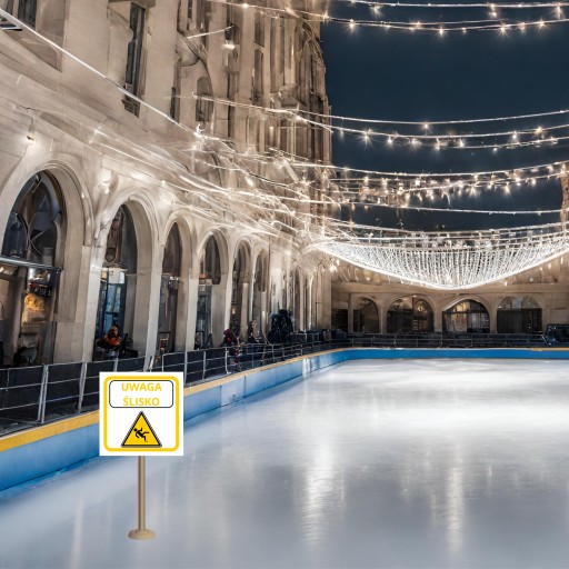 Informačná tabuľa Pozor Slippery | 30 x 30 cm | samolepiace