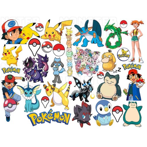UMÝVAJÚCE DOČASNÉ TETOVANIE PRE DETI DETSKÉ POKEMONY ORIGINÁLNE DIZAJNY