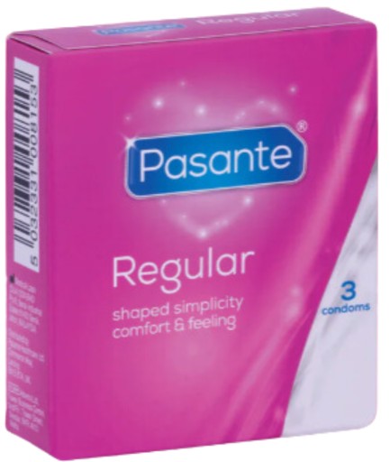 Pasante Regular Condoms 3 kusy, anatomický tvar