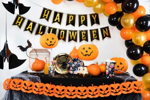 VANEC PANAN HALLOWEEN TEKVICE ORANŽOVÉ OZDOBY OZDOBY 170 cm