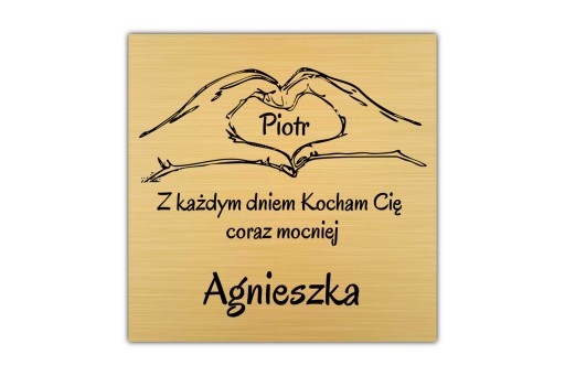 GRAVENÁ plaketa s gravírovaným venovaním 7x7cm Darček pre mamu a otca