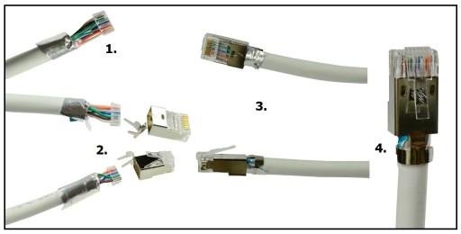tienená zástrčka STP RJ45 ZÁSTRČKA Cat.6a Cat.7 1 ks.