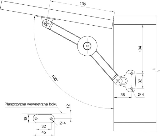 Mechanický zdvih spojky pre kapoty 1 ks - SFD008 AMIX