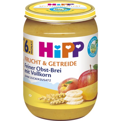 HiPP BIO Dezert Jablká Mango Broskyne Cereálie