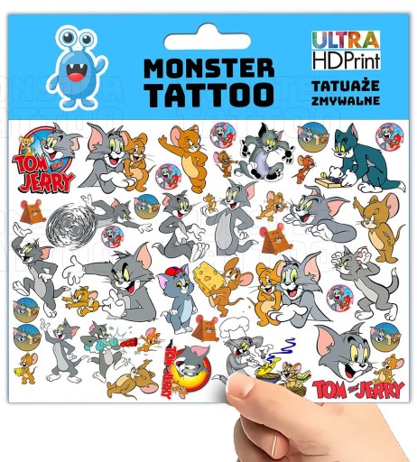 UMÝVAJÚCE DOČASNÉ TETOVANIE PRE DETI TOM A JERRY ORIGINÁLNE DIZAJNY