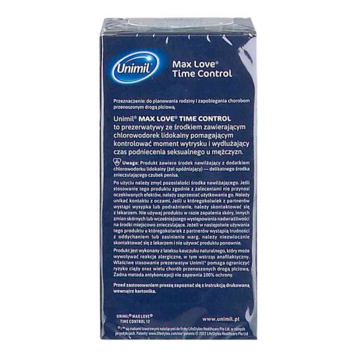 Unimil Max Love Time Control kondómy 12 kusov