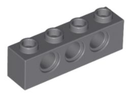 LEGO TECHNIC BEAM 1X4 TMAVO SIVÁ 3701 PRE 2 KS