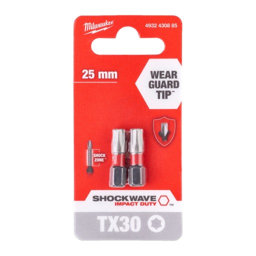 MILWAUKEE SHOCKWAVE BIT TX30 25mm 2ks.
