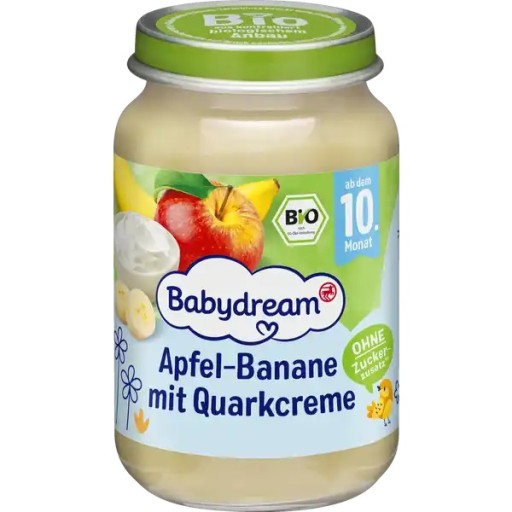 BABYDREAM BIO JABLKO S BANÁNOM A KRÉMOM 10m