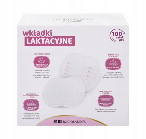 Bocioland SUPER ABSORBENTNÉ LAKTAČNÉ VLOŽKY 100 kusov VEĽKÉ BALENIE
