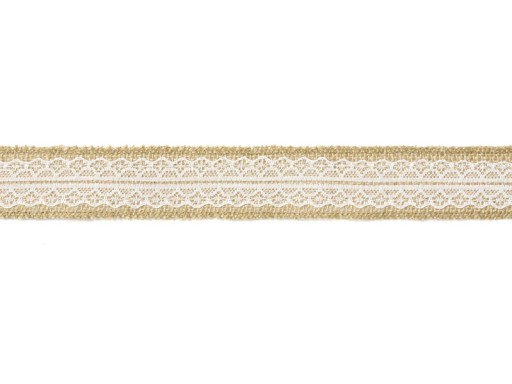 Jutová stuha s čipkou jutová stuha 4cm x 5m TJ4-4