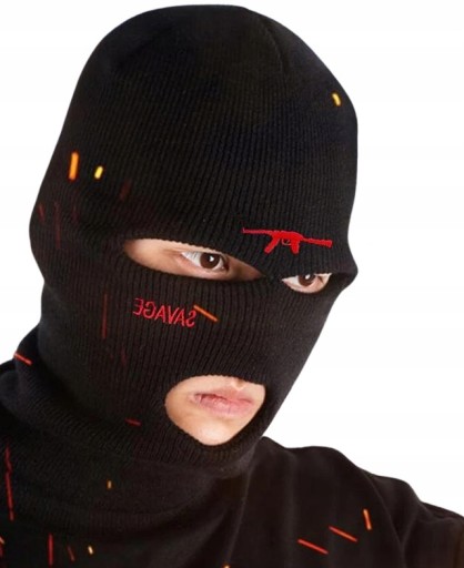 Čierna maska Balaclava AK s tepelnými otvormi na motorku