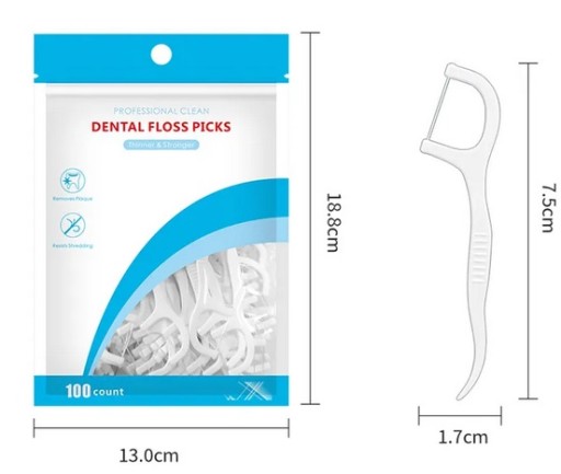 Špáradlá s dentálnou niťou 100 ks DENTAL