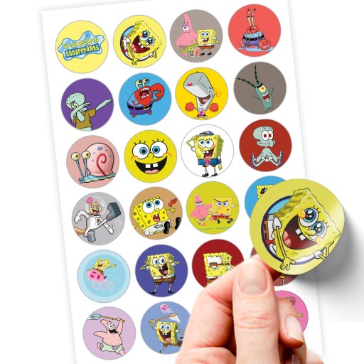 KVALITNÉ ZNAČKOVÉ SPONGEBOBOVÉ NÁLEPKY Štvorcový