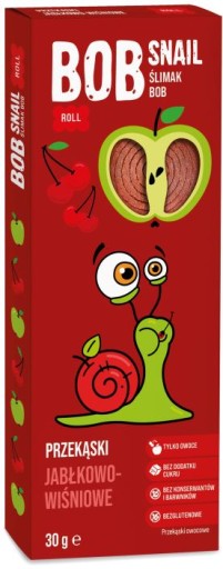 SNAIL SNACK Bob Snail WRAPPLE jablkovo-čerešňový 30 g | OVOCIE PRÍRODNÉ