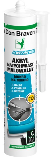 Den Braven Akrylátová farba okamžite mokrou farbou biela 300 ml