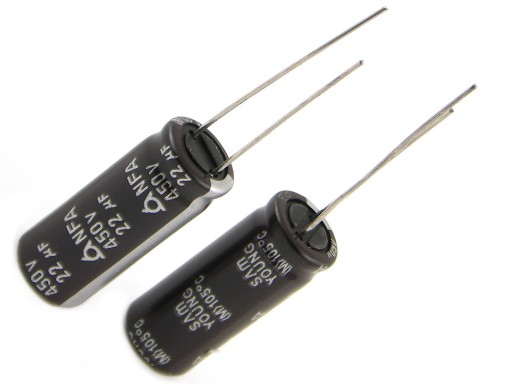 KONDENZÁTOR 22uF / 450V 10x25 SAMYOUNG 105* 8000h - 2KS.