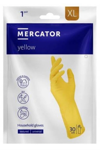 Žlté rukavice MERCATOR OCHRANNÉ žlté latexové domáce rukavice