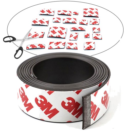 MAGNETICKÁ PÁSKA s lepidlom 3M, SAMOLEPIACA, ROZMERY: 100cm / 30mm / 1,5mm