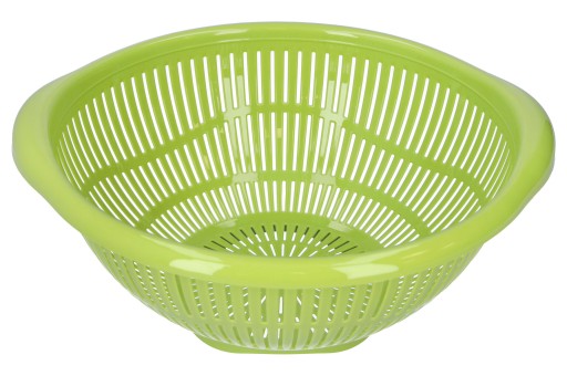 CEDNÍK KUCHYŇSKÝ CEDNÍK S RÚČKAMI, PLASTOVÝ, PRIEMER 29 CM, ZELENÝ NA ZELENINU