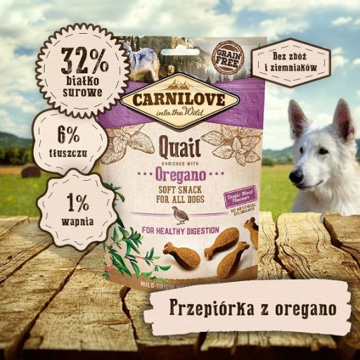 CARNILOVE SNACK ČERSTVÉ MÄKKÉ PREPELICE + OREGANO POMÔCKA PRE PSY PREPELICE 200g
