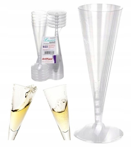 OPÄTOVNE POUŽITEĽNÉ PLASTOVÉ POHÁRE 120ML NA ŠAMPANSKÉ 10 KS.
