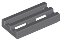 LEGO Mod grilovací tanier 1x2 tmavosivá 4210631 2412b - 12ks