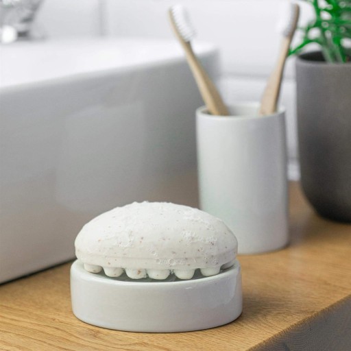 BIELA KERAMICKÁ NÁDOBKA NA MYDLO Harbour Housewares RUKÁVKA