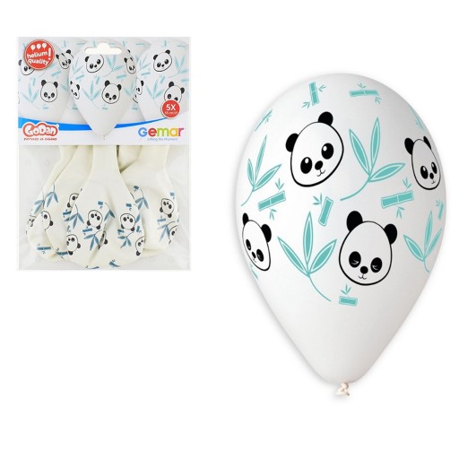 5x PREMIUM taliansky balónik PANDA bambusový medvedík 33 cm