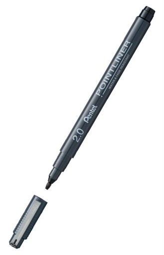 Pointliner - Pentel - čierny, 2 mm