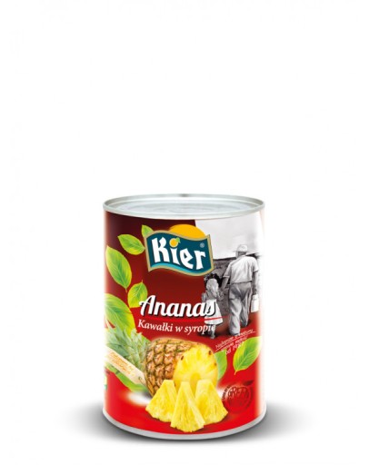 Kúsky ananásu v light sirupe 565g Kier