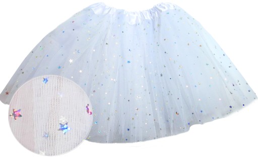 # TYLOVÁ SUKŇA TUTU SUKŇA 30cm BIELA s HVIEZDAMI