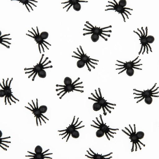 Halloweenske konfety dekorácia čiernych pavúkov 10 ks