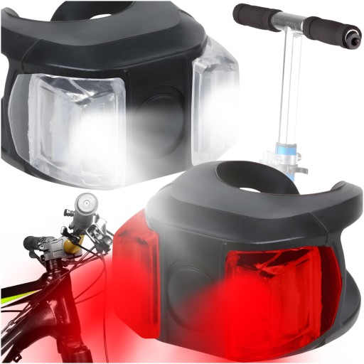 BIKE LAMPA NA RIADÍTKA BIKE LIGHT SET PREDNÁ ZADNÁ NA BICYKEL