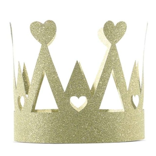 Papierová CROWN GOLD GLITER king QUEEN 1 ks