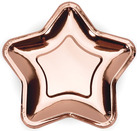 Rose Gold taniere Party Star 18cm 6 ks.